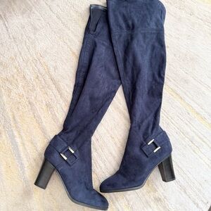 Marc Fisher Blue Suede Over-the-Knee Boots Size 7.5